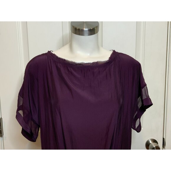 Ramy Brook Merlot Purple Silk Smocked Karlye Blouse Top, Size S, NWT! $295 - Picture 2 of 8